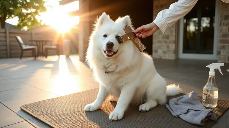 brush samoyed cool gently