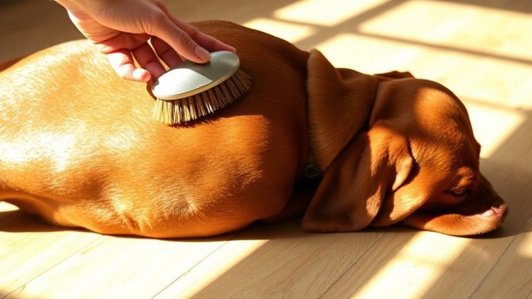 brushing a vizsla s smooth coat