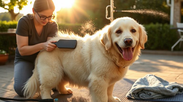 brushing dogs safely in heat