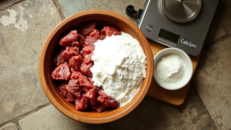 calcium balance in raw beef diets for puppies