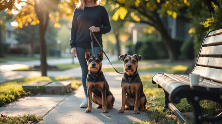 calm leashed dog walks