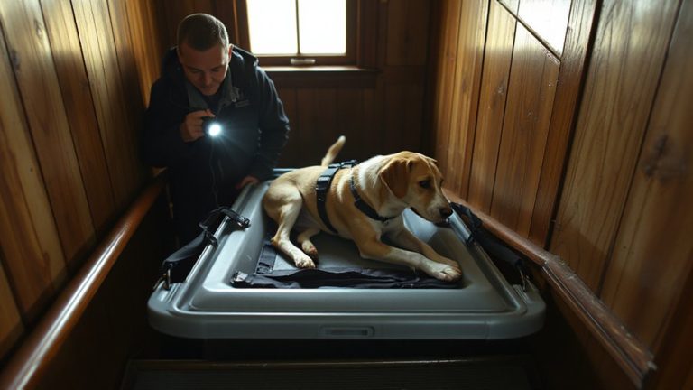 carry immobilized dog downstairs safely