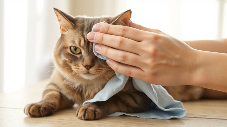 clean cat s face carefully