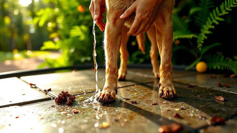 clean dog paws after hike