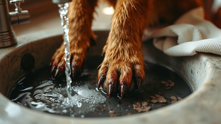 clean dog paws after mud