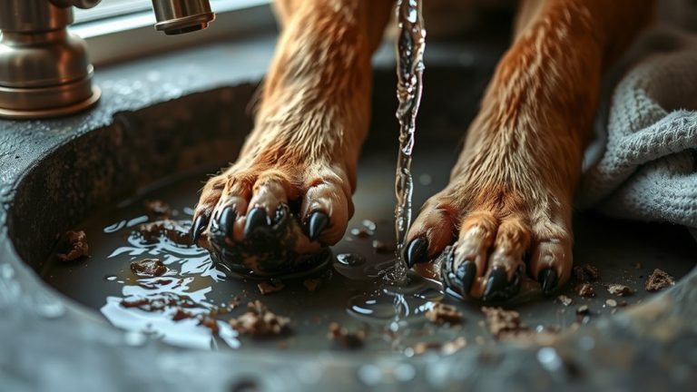 clean dog paws after mud