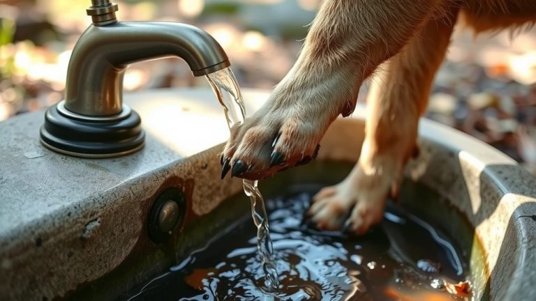 clean dog paws after trail run