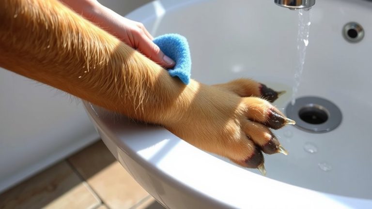 clean paws after snow