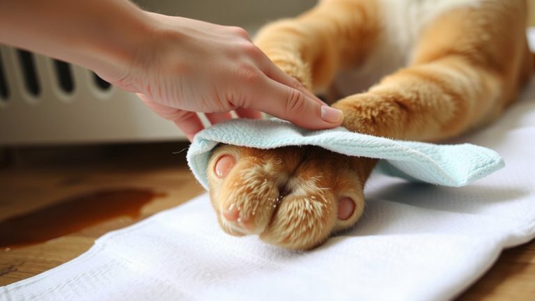 clean paws after spills
