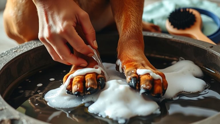 clean paws after training
