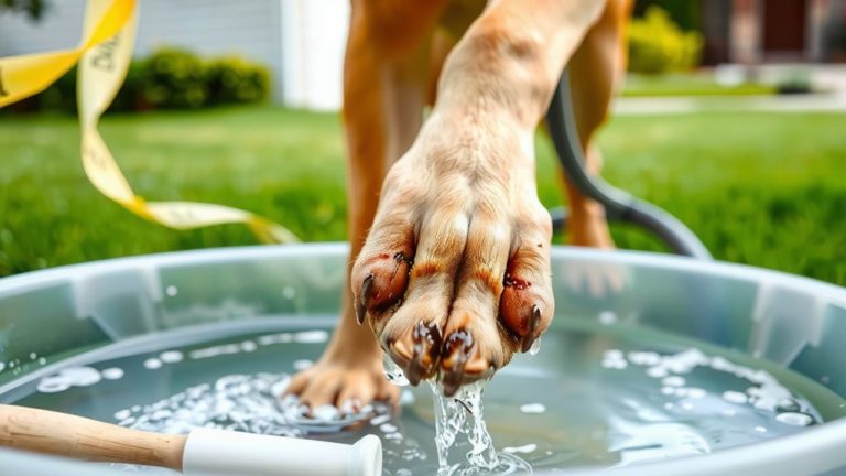 clean paws with soap water