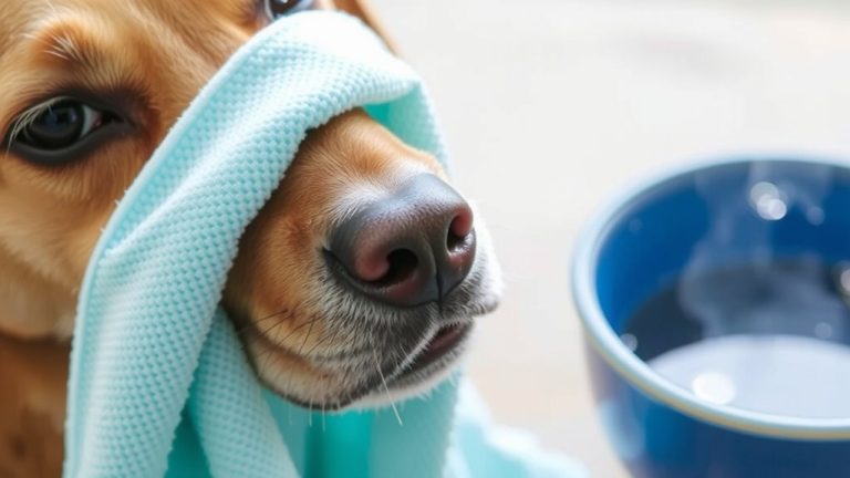 clean pet face gently