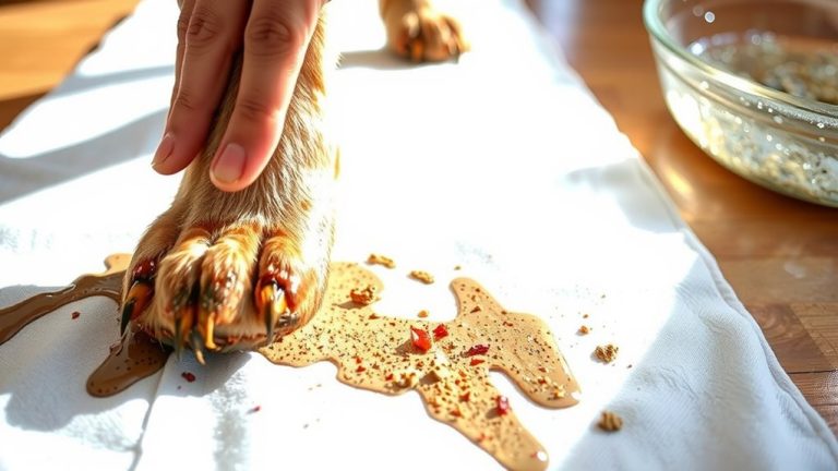 clean pet paws indoors