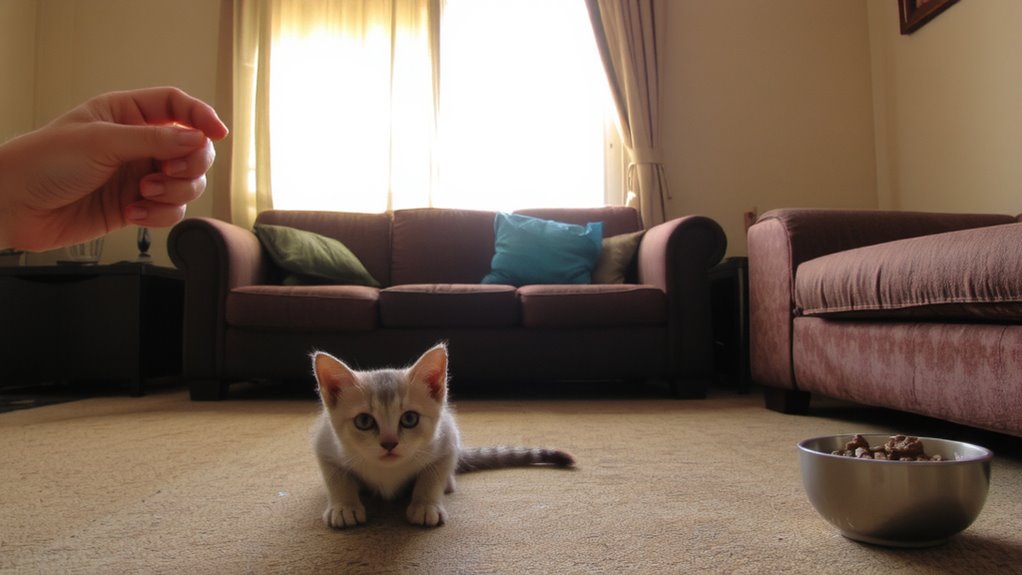 clicker calms kitten fear
