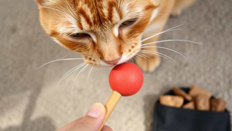 clicker train cats touch stick