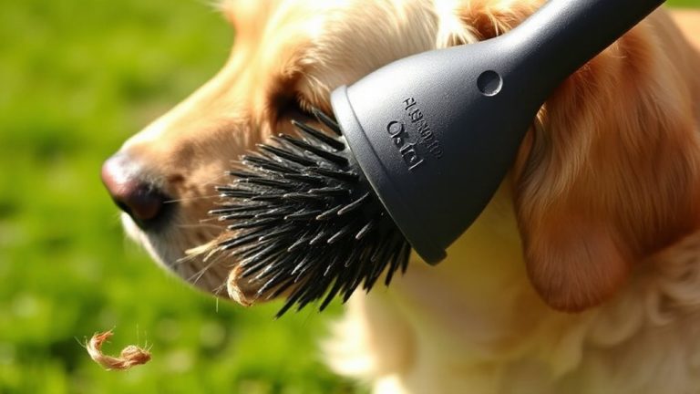 curry brushing labrador for shedding