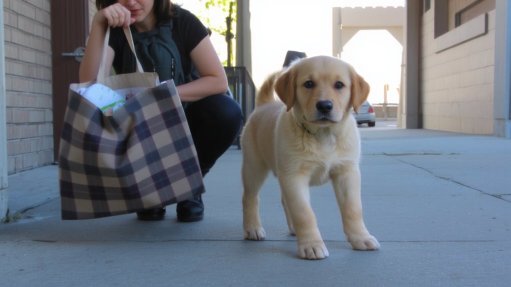 desensitize puppies to bags