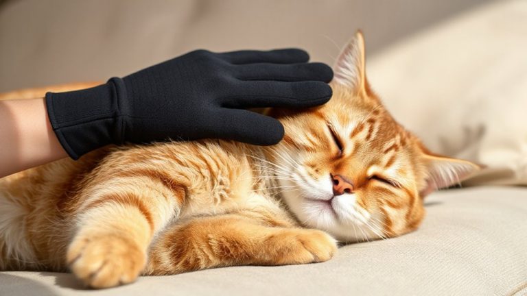 deshedding glove short haired cat