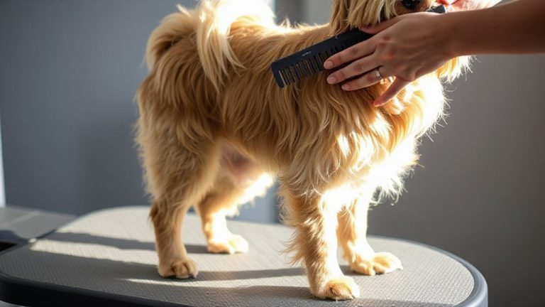 detangling long haired dog gently