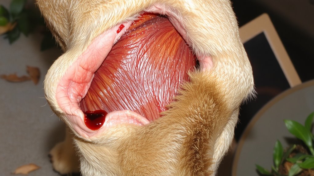 exposed tissue indicates serious injury