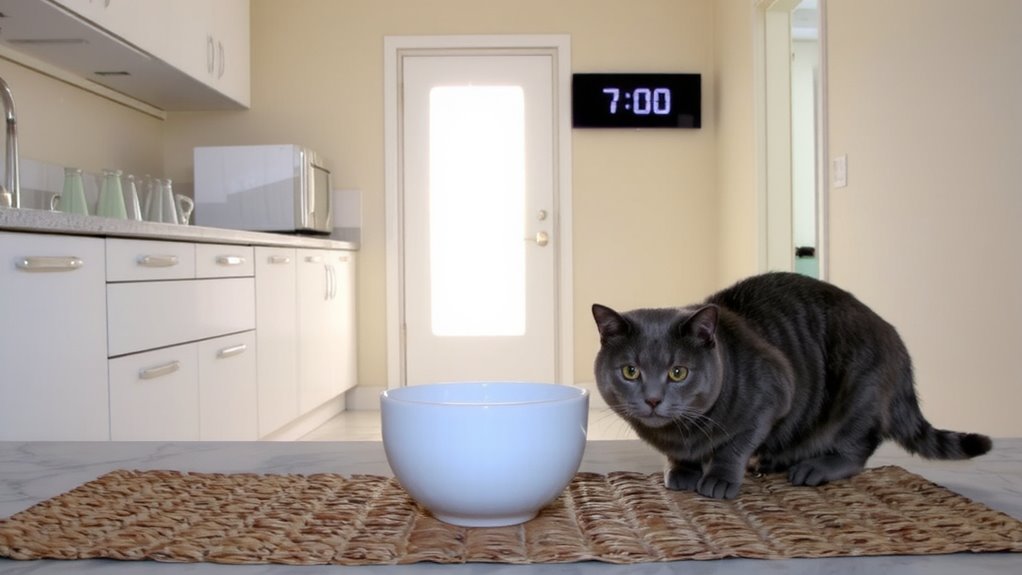 fixed meal times twice daily