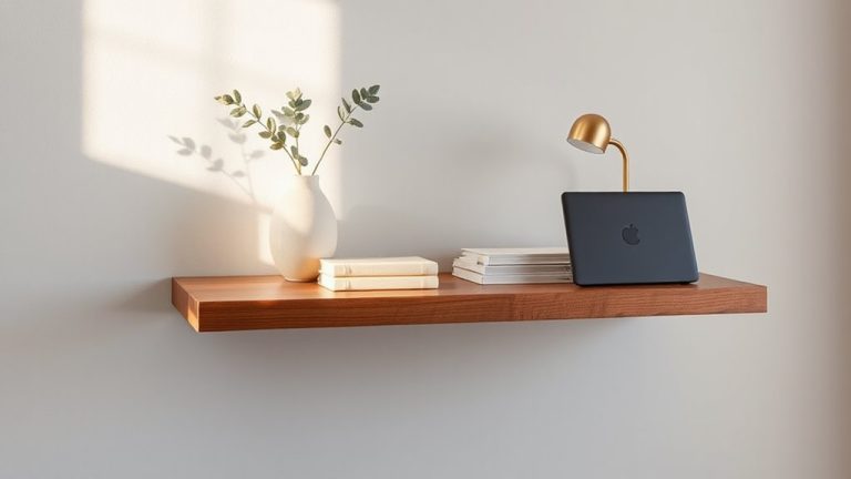 floating shelves for home office organization