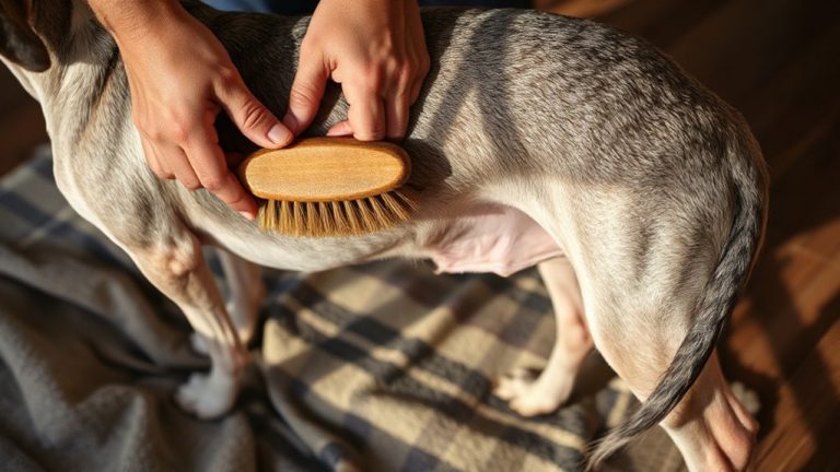 gentle brushing for aging greyhounds