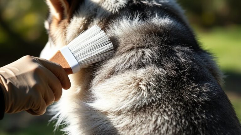 gentle brushing for huskies