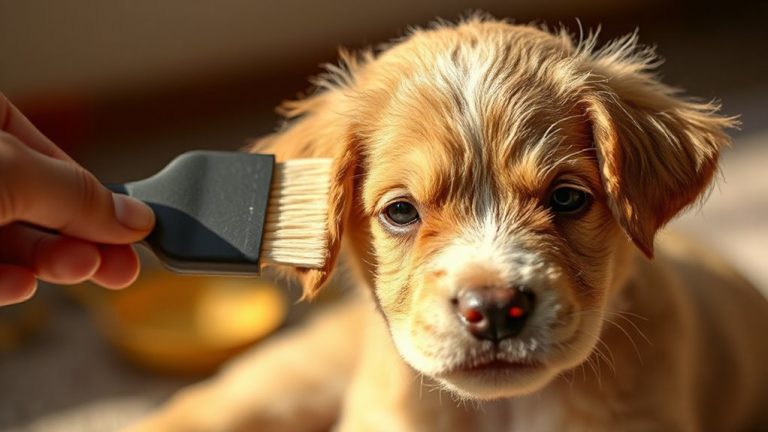 gentle brushing for puppy fur