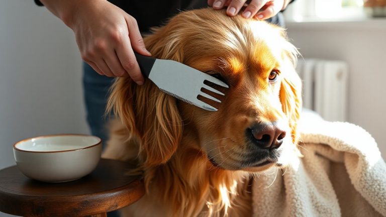 gentle brushing for sensitive thick coated dogs