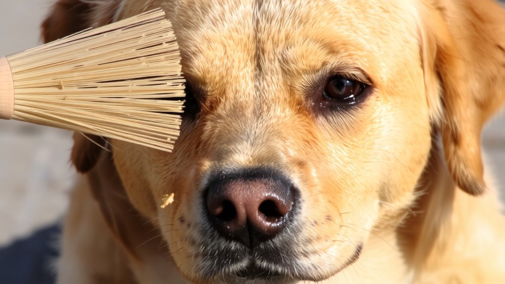 gentle brushing from inner canthus