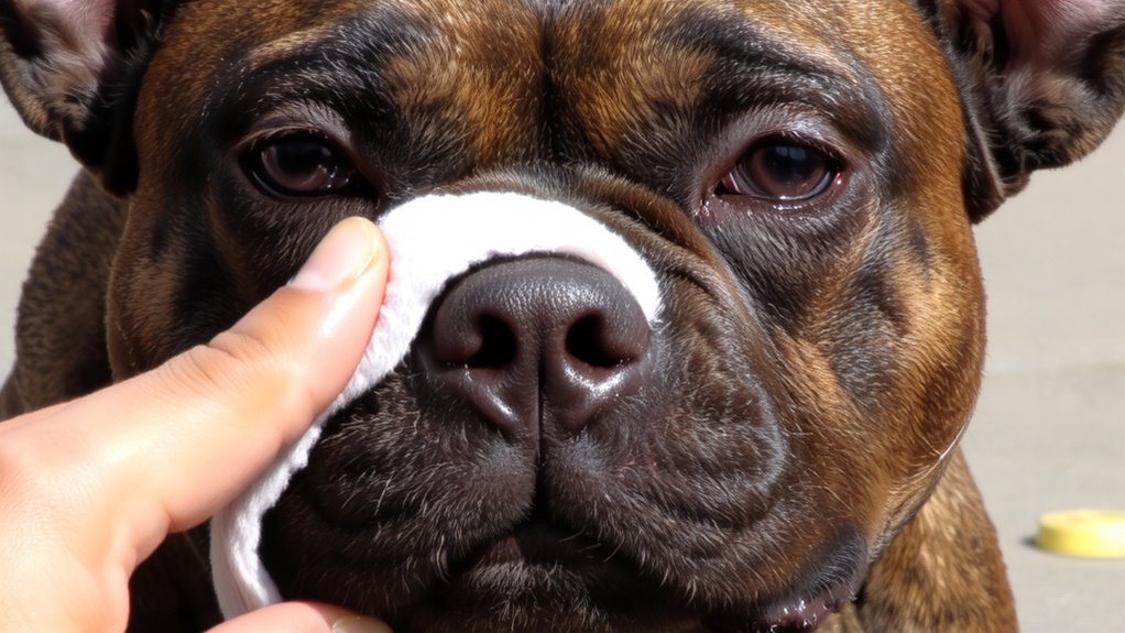 gentle cleaning with vet approved solution