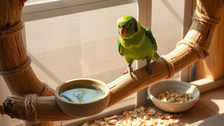 healthy feather bird perches