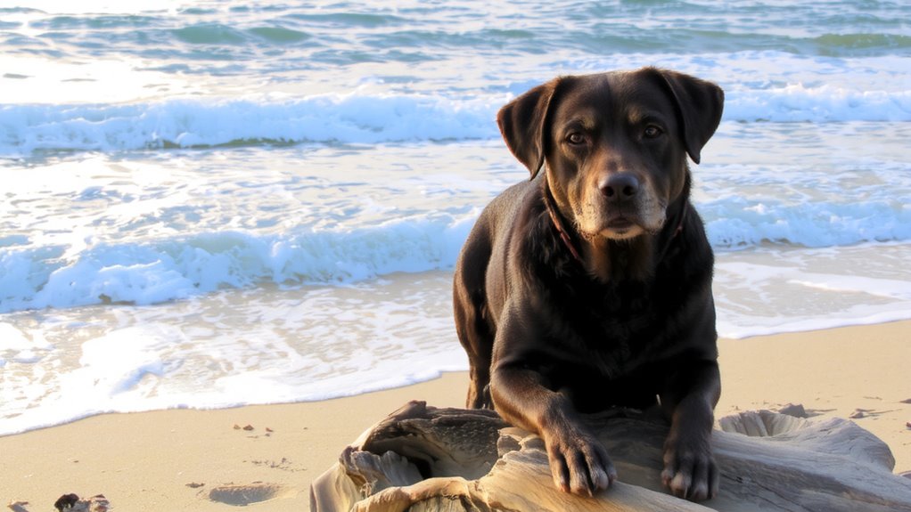ocean waves calm dogs