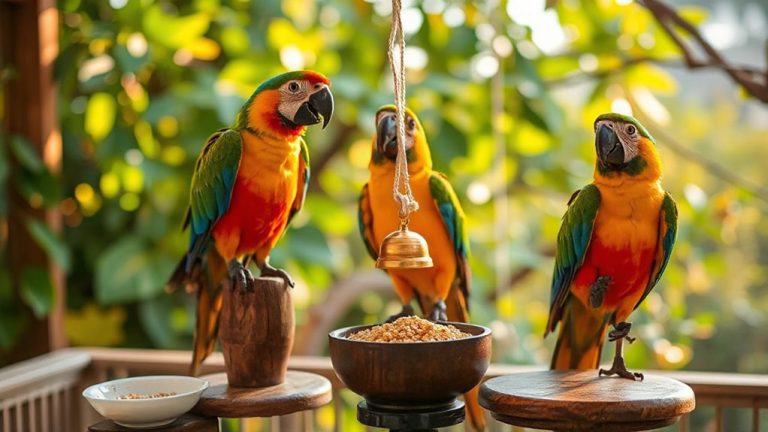 parrot feeding bell training