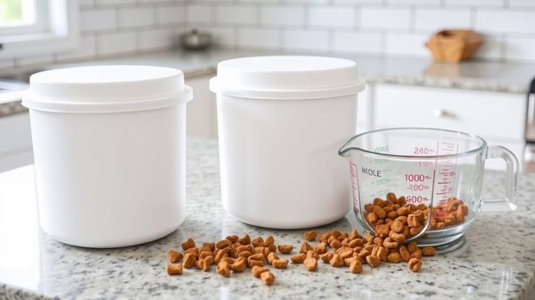 pet food containers with measuring cups