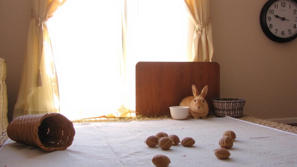 predictable routine lowers rabbit stress