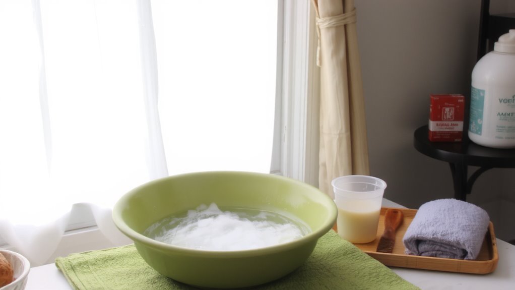 prepare a calm bathing space