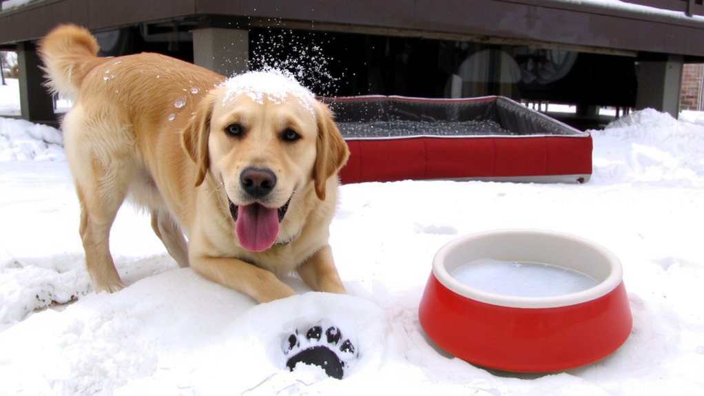 prevent cold induced dehydration in dogs