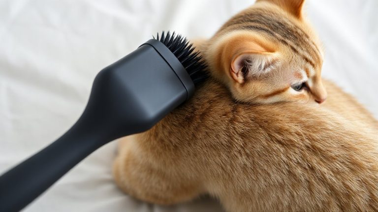 rubber brush short haired cat grooming