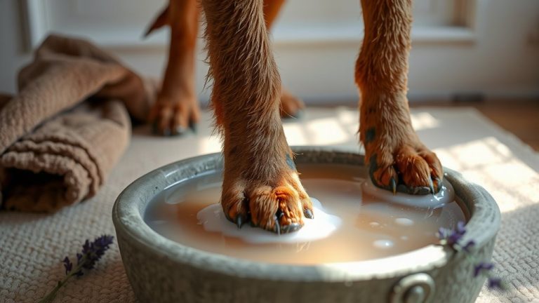 soak dog paws after harsh exposure