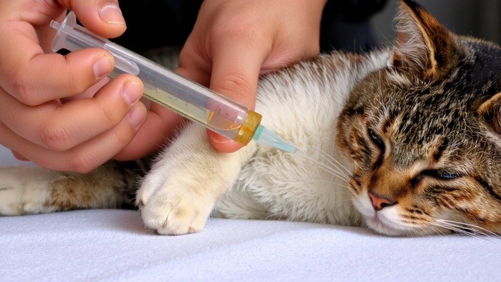 syringe feed upright slowly