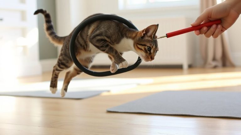 teach cat hoop jumping