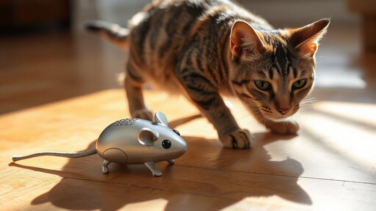 teach cat motion activated toy play