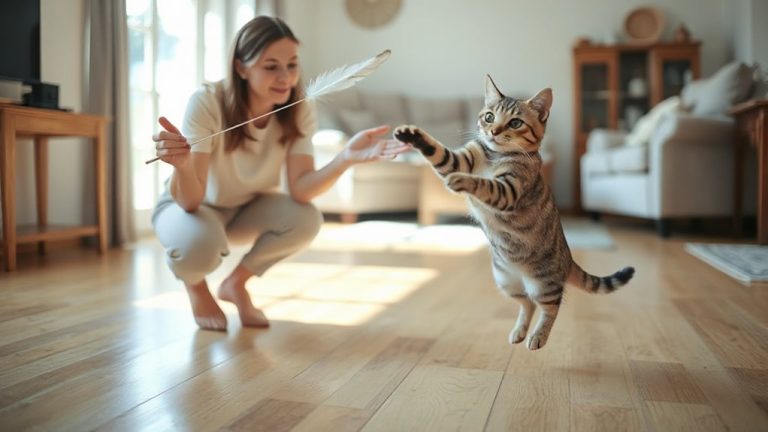 teach cat wand play