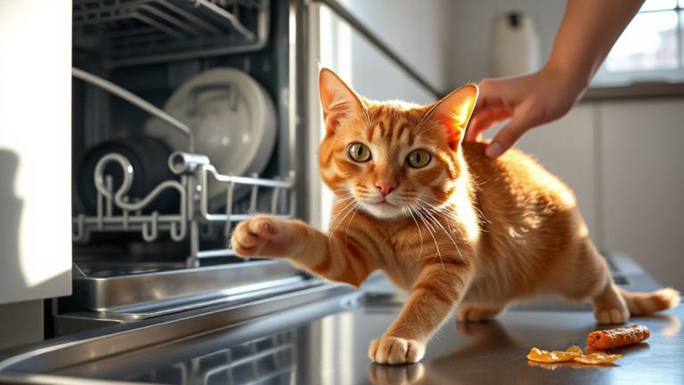 teaching cats dishwasher safety