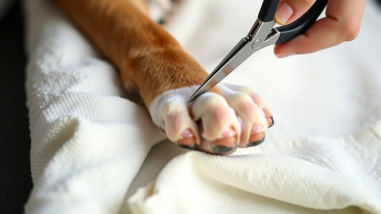 trim dog paw hair