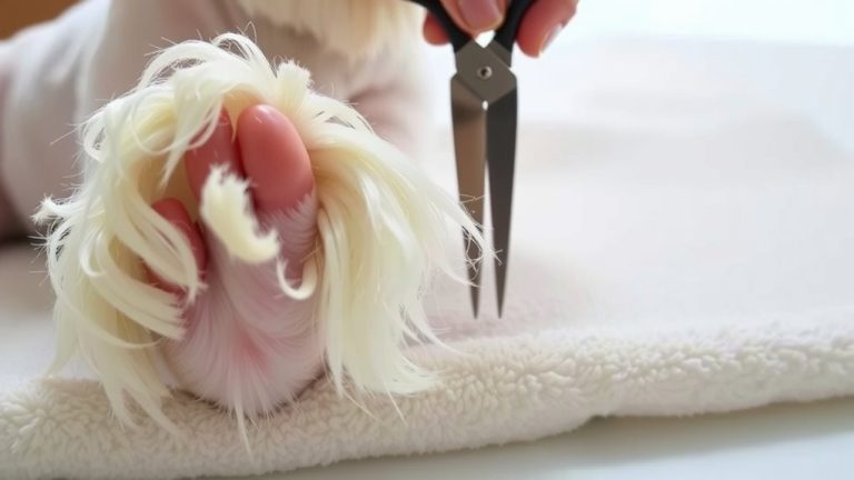 trim maltese paw pad hair