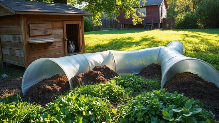 tunnel networks for rabbit hutches