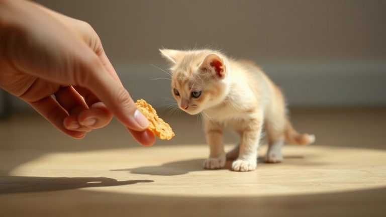 using treats for kitten confidence